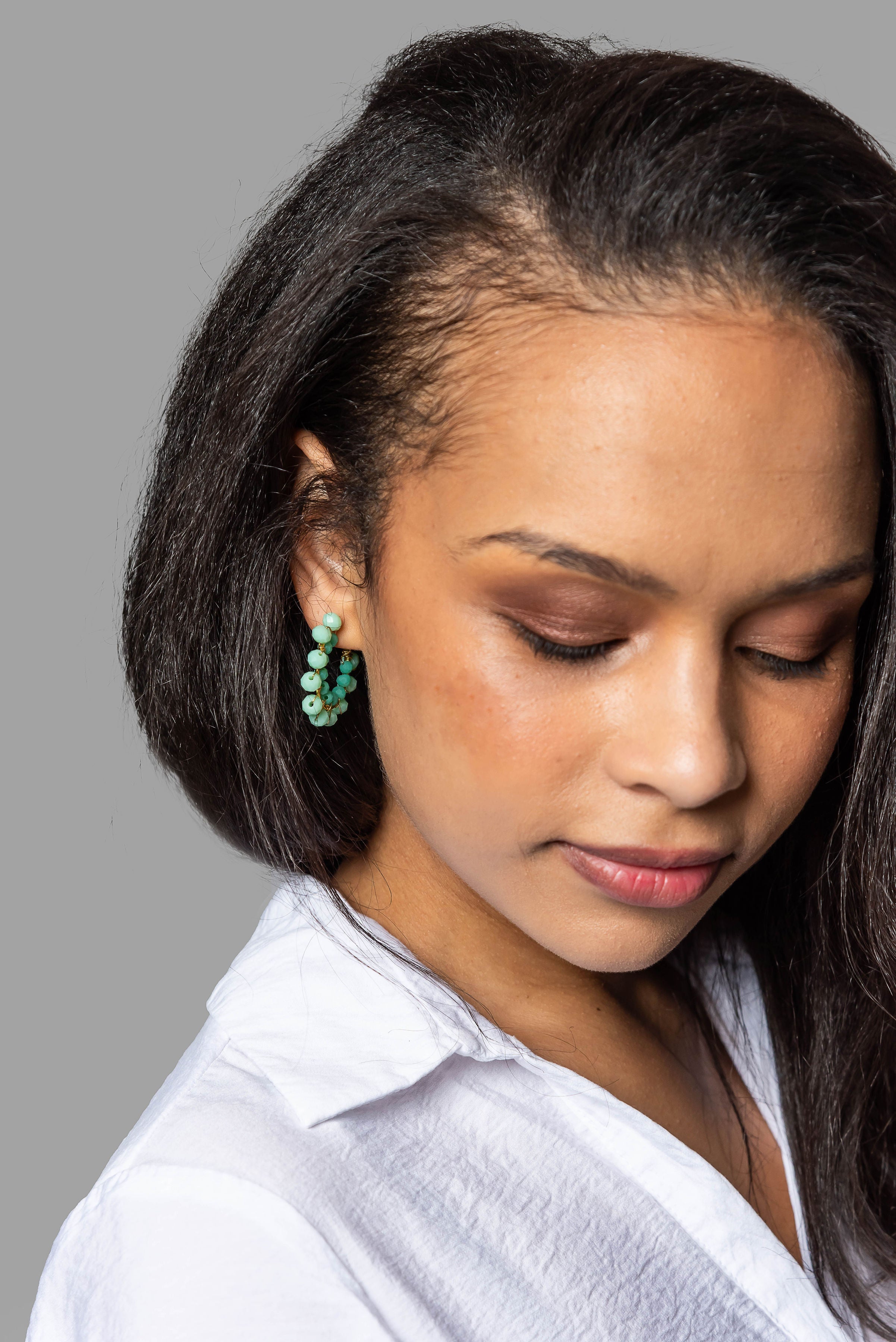 Baby Bomb Beaded Hoops (medium)