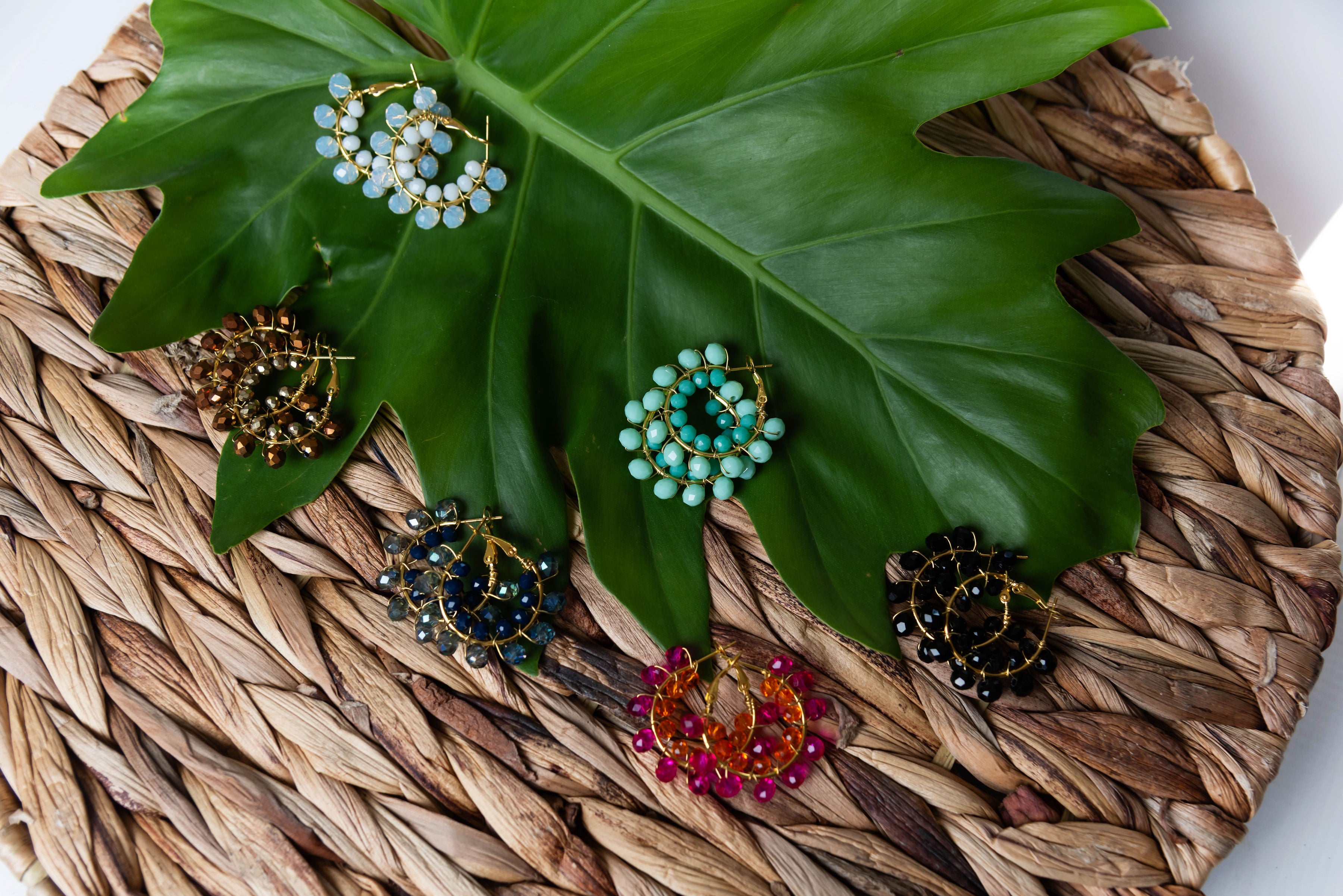 Baby Bomb Beaded Hoops (medium)