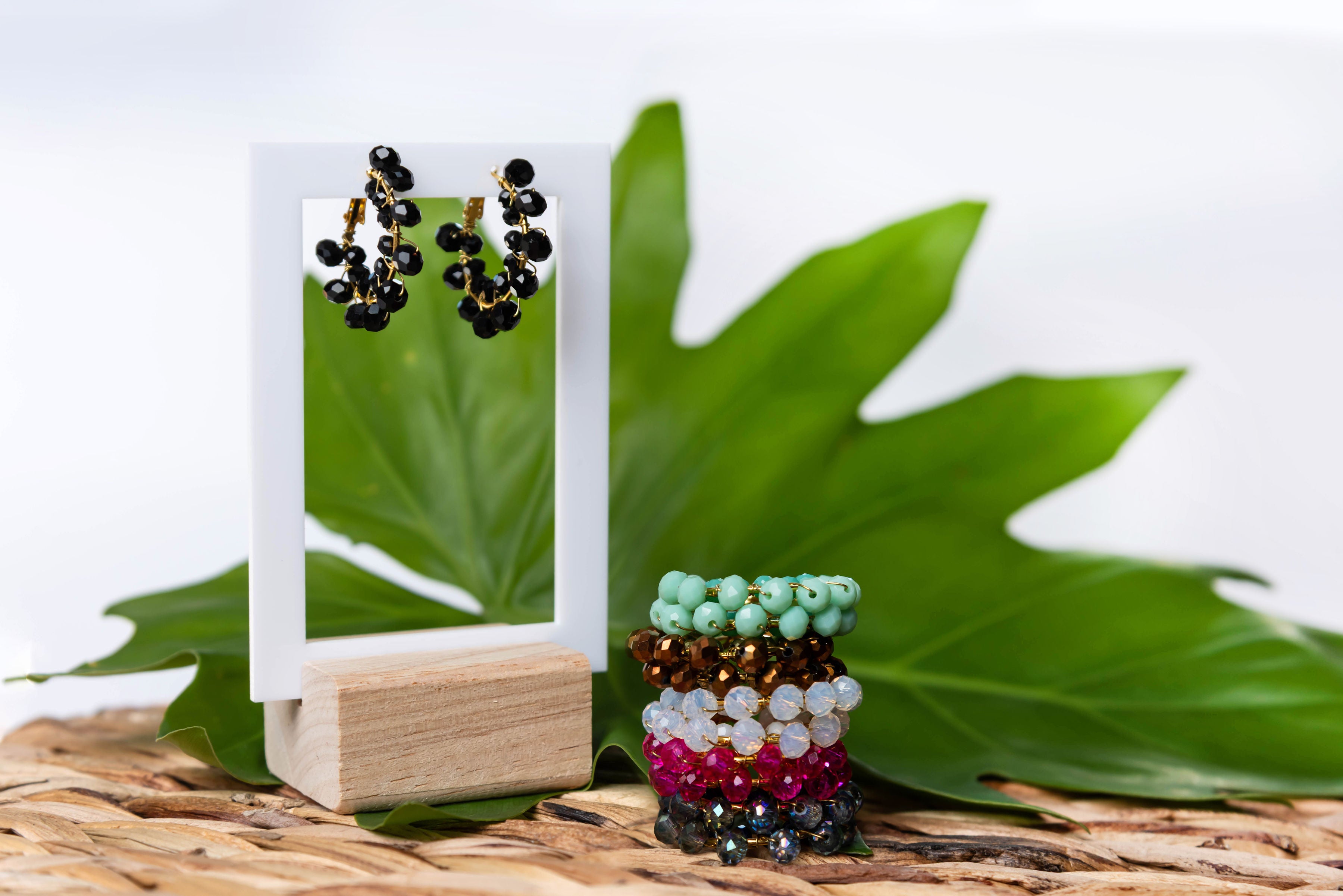 Baby Bomb Beaded Hoops (medium)
