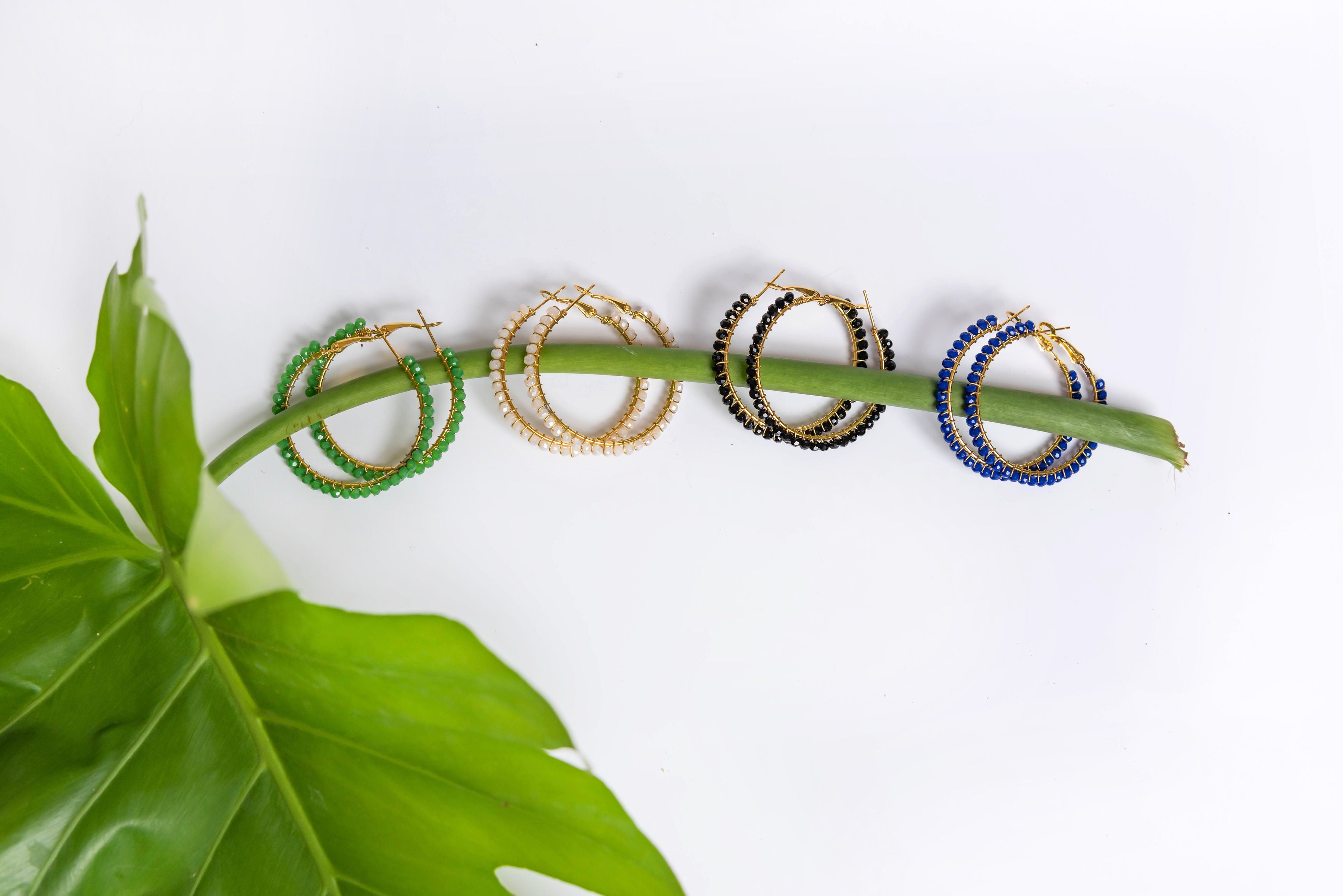 Eco Hoop Beaded Earrings