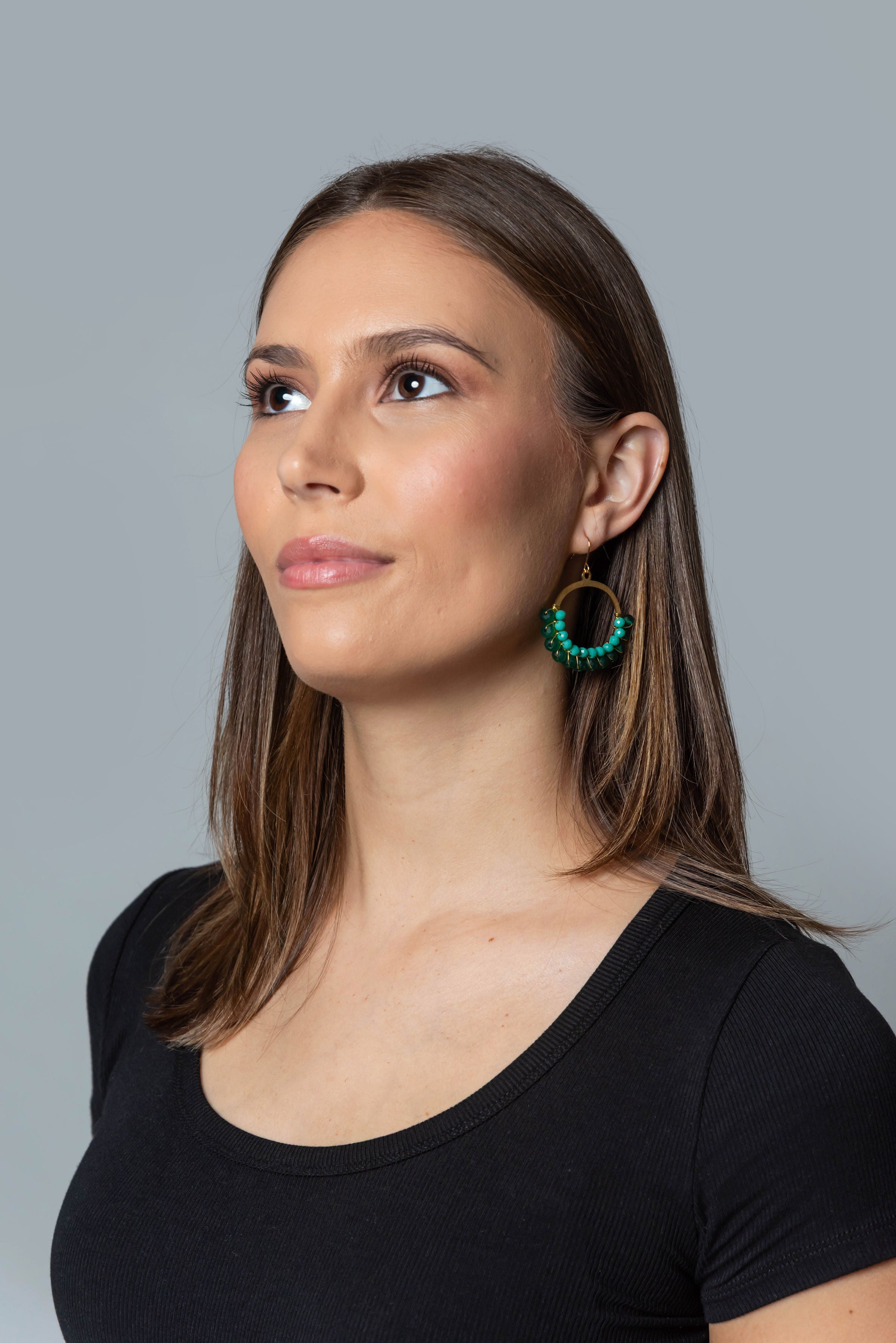 Lotus Blossom Oval Beaded Earrings