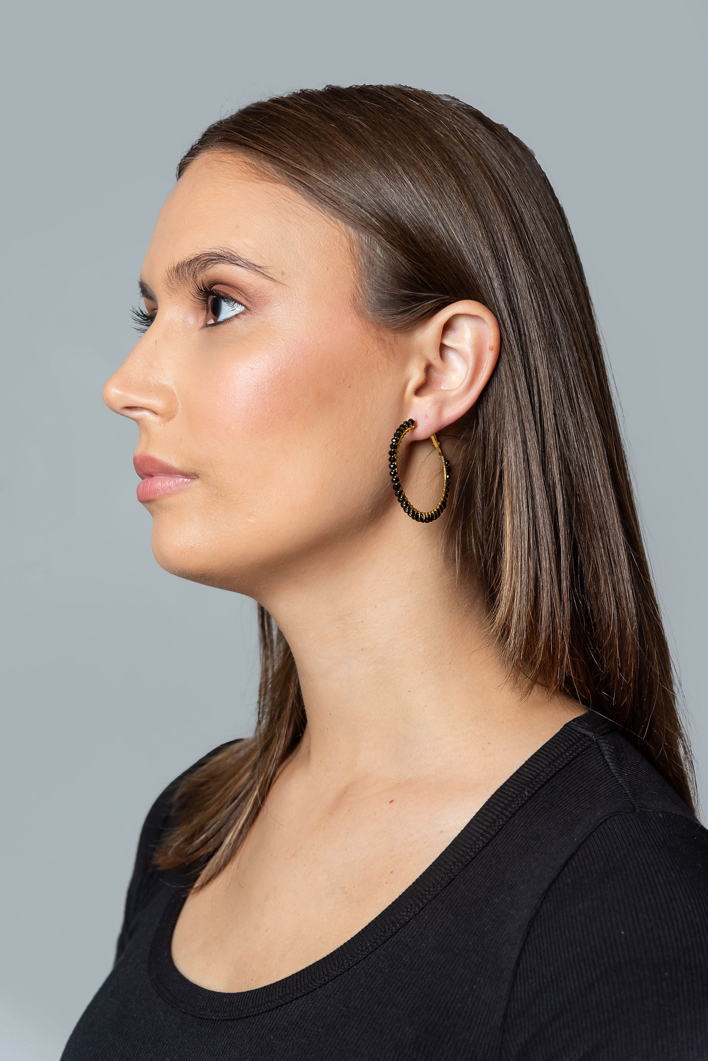 Eco Hoop Beaded Earrings