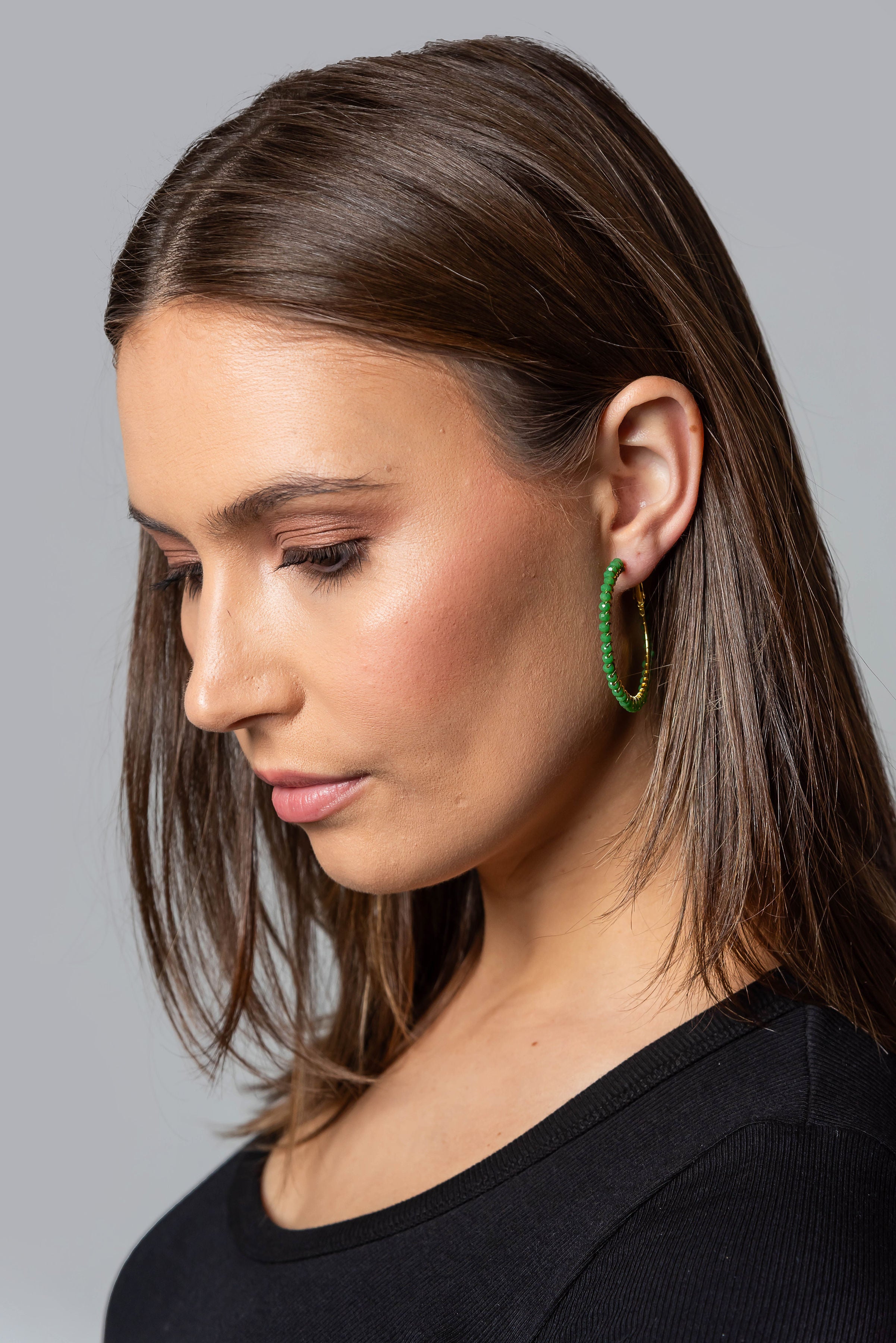 Eco Hoop Beaded Earrings