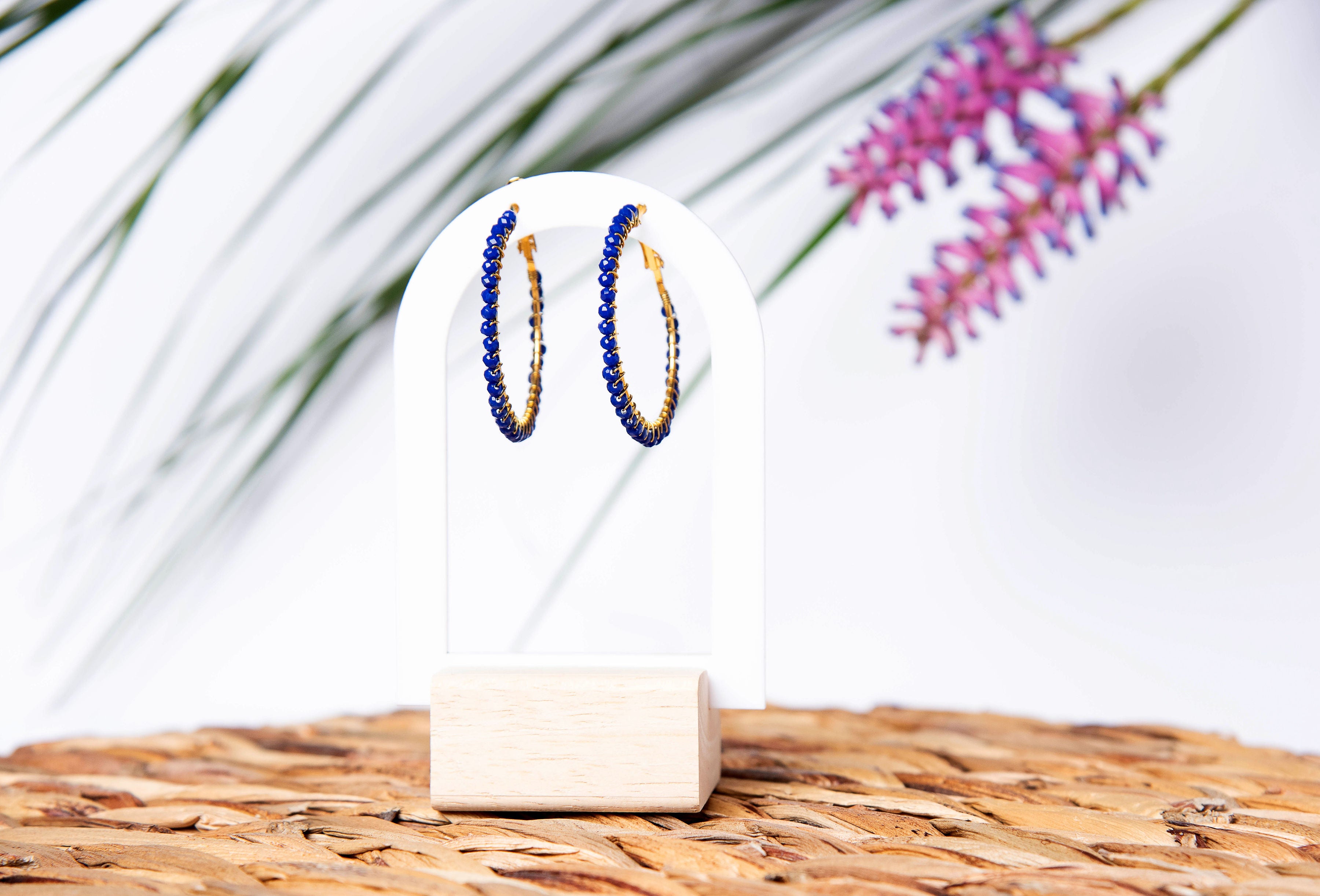 Eco Hoop Beaded Earrings