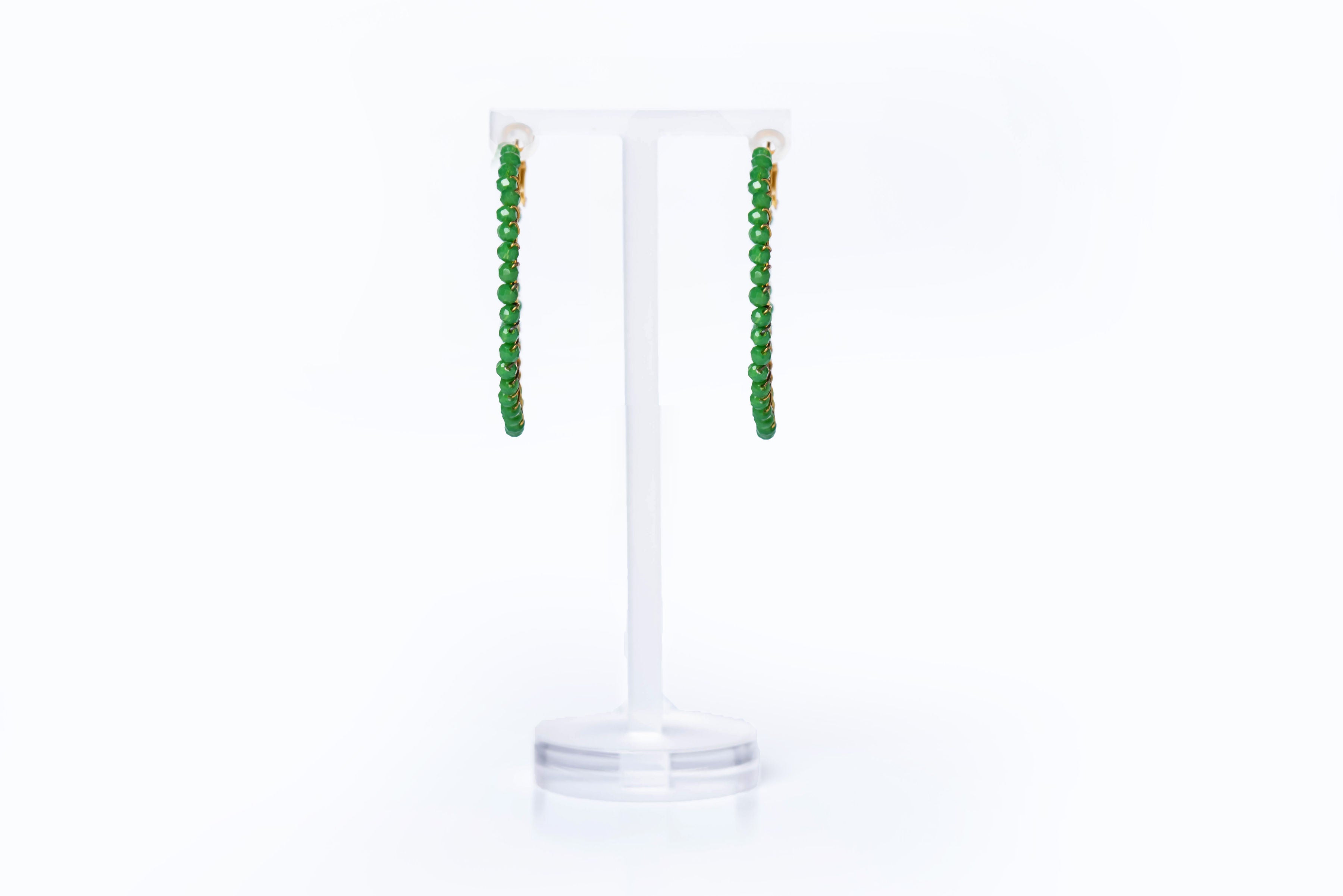 Eco Hoop Beaded Earrings