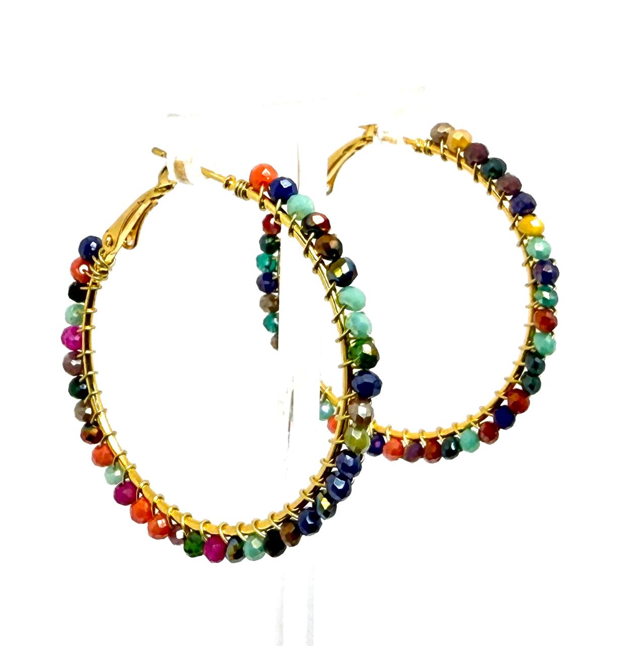Eco Hoop Beaded Earrings