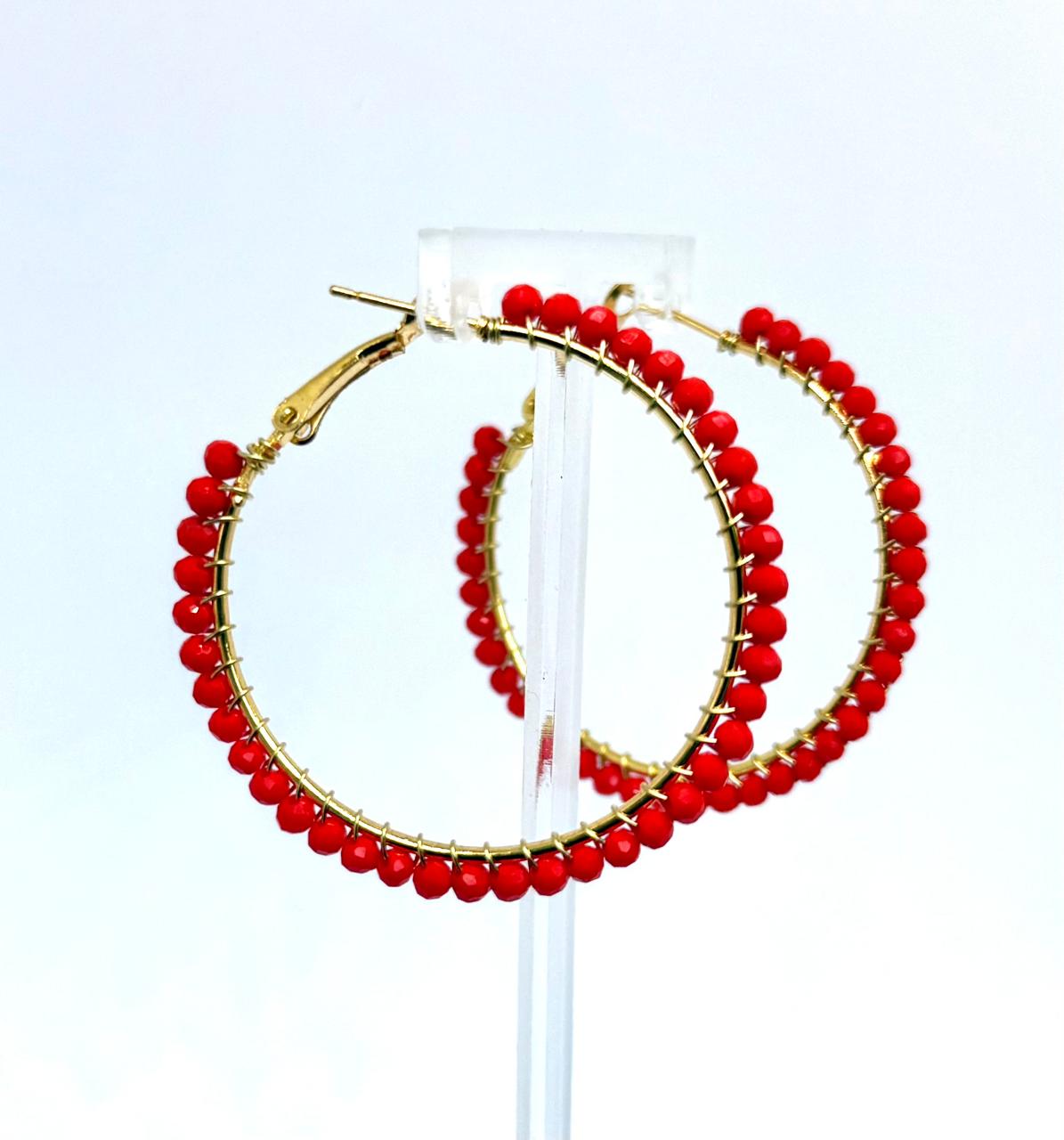 Eco Hoop Beaded Earrings