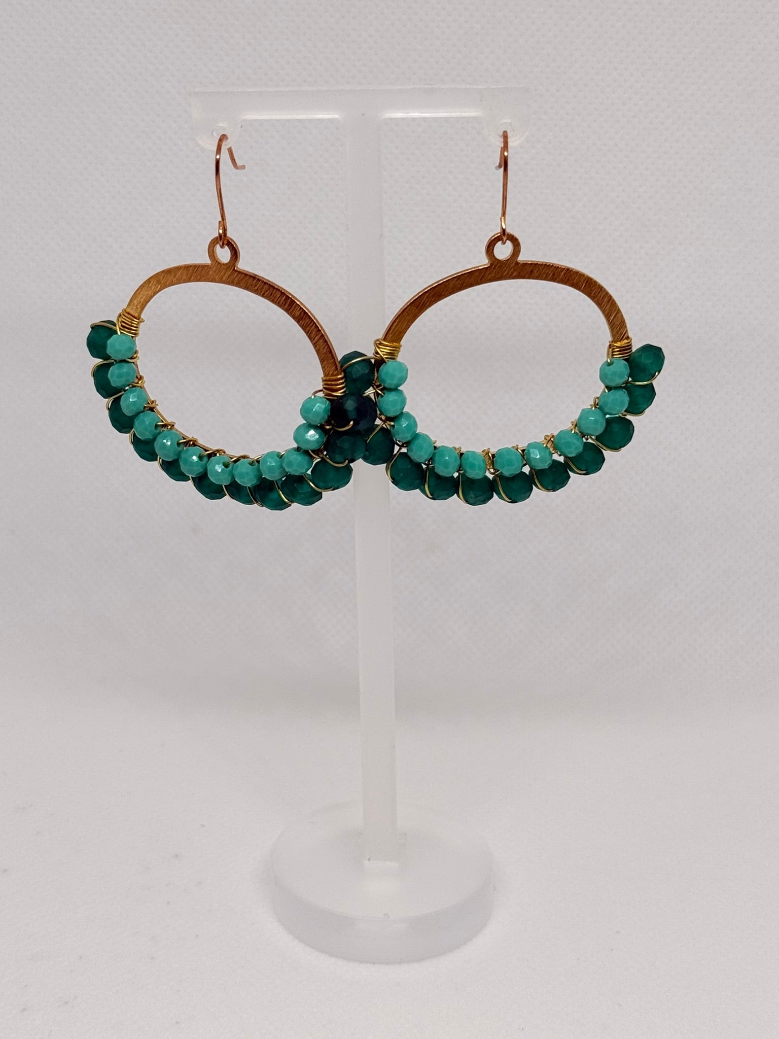 Lotus Blossom Oval Beaded Earrings
