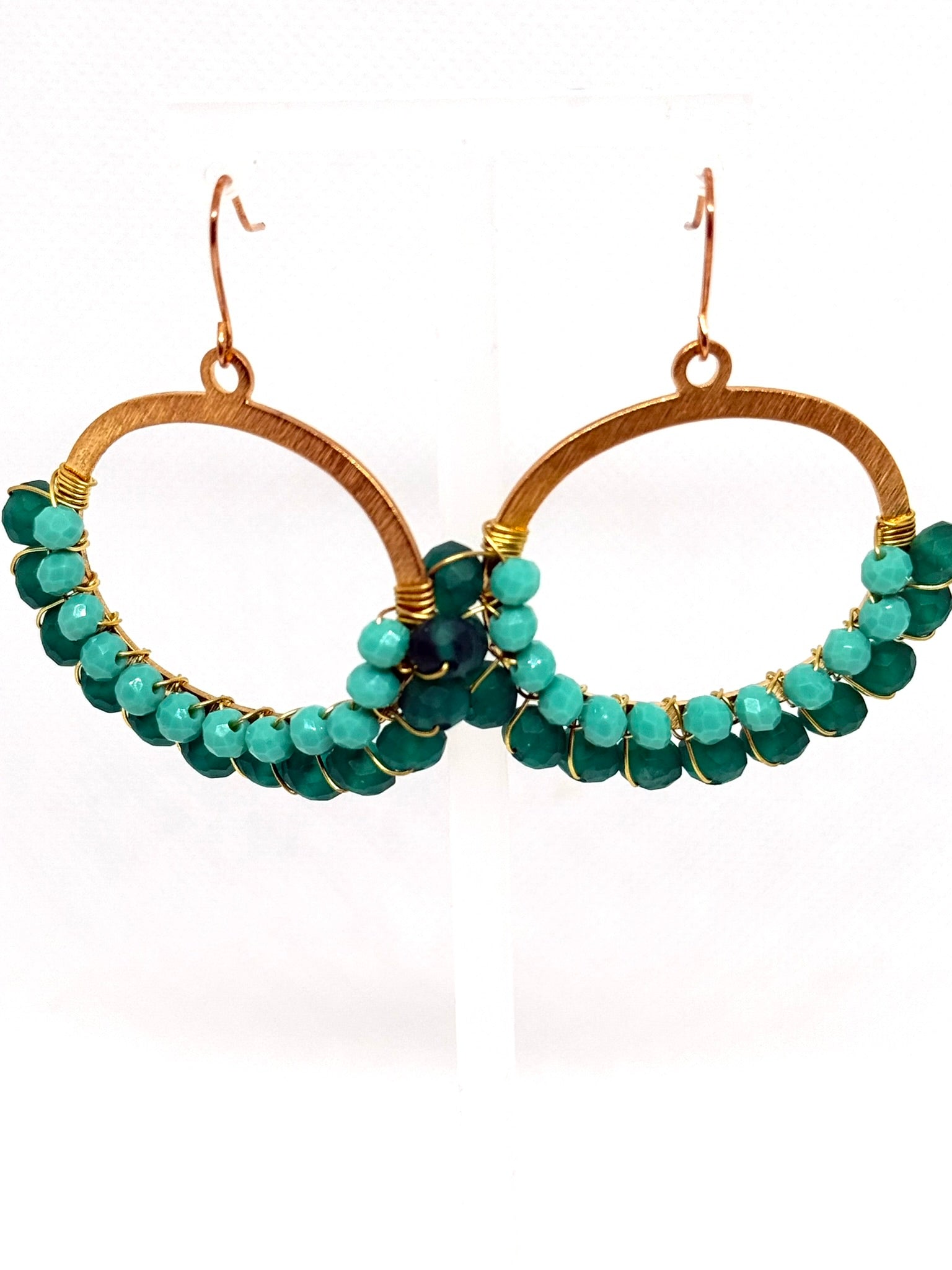 Lotus Blossom Oval Beaded Earrings